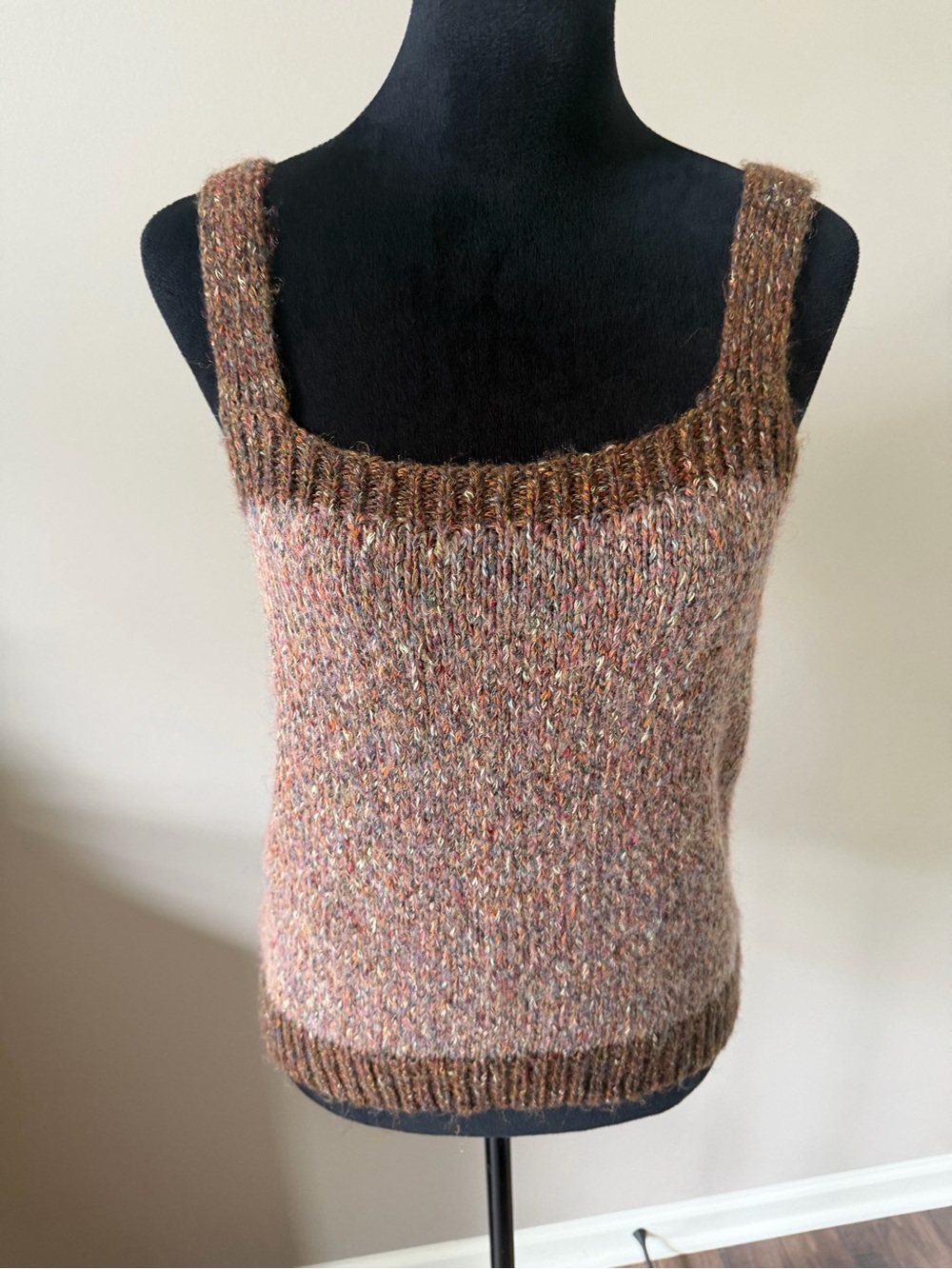 Blu Pepper NEW w/Tags Multicolor Flecked Sweater Tank Brown LG